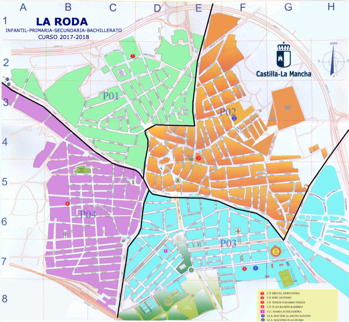 la roda albacete mapa Este es el mapa oficial de las zonas de la Roda para elegir 