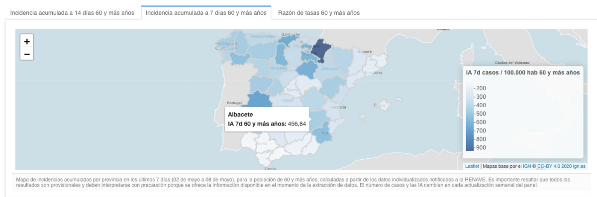 Incidencia acumulada a 7 días en Albacete / Instituto de Salud Carlos III